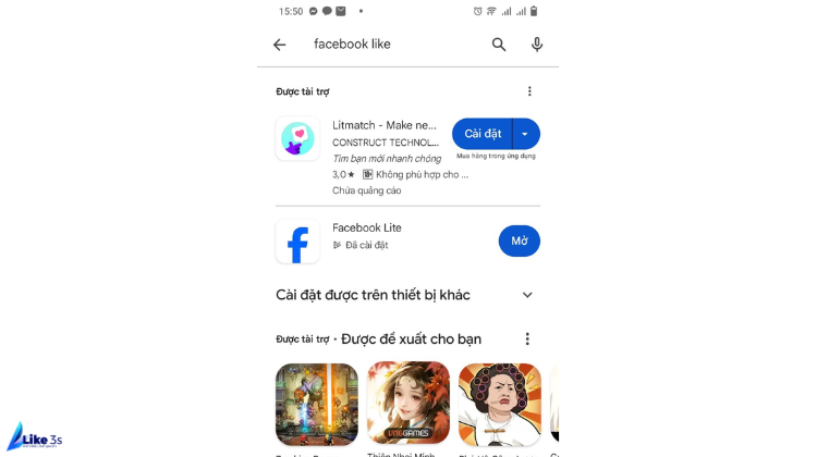 đăng nhập fb like